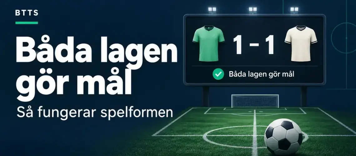 Grafik om båda lagen gör mål med två fotbollströjor, resultattavlan 1–1 och en fotboll på en plan.